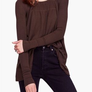 We The Free Love Valley Long Sleeve Top- dark olive green.